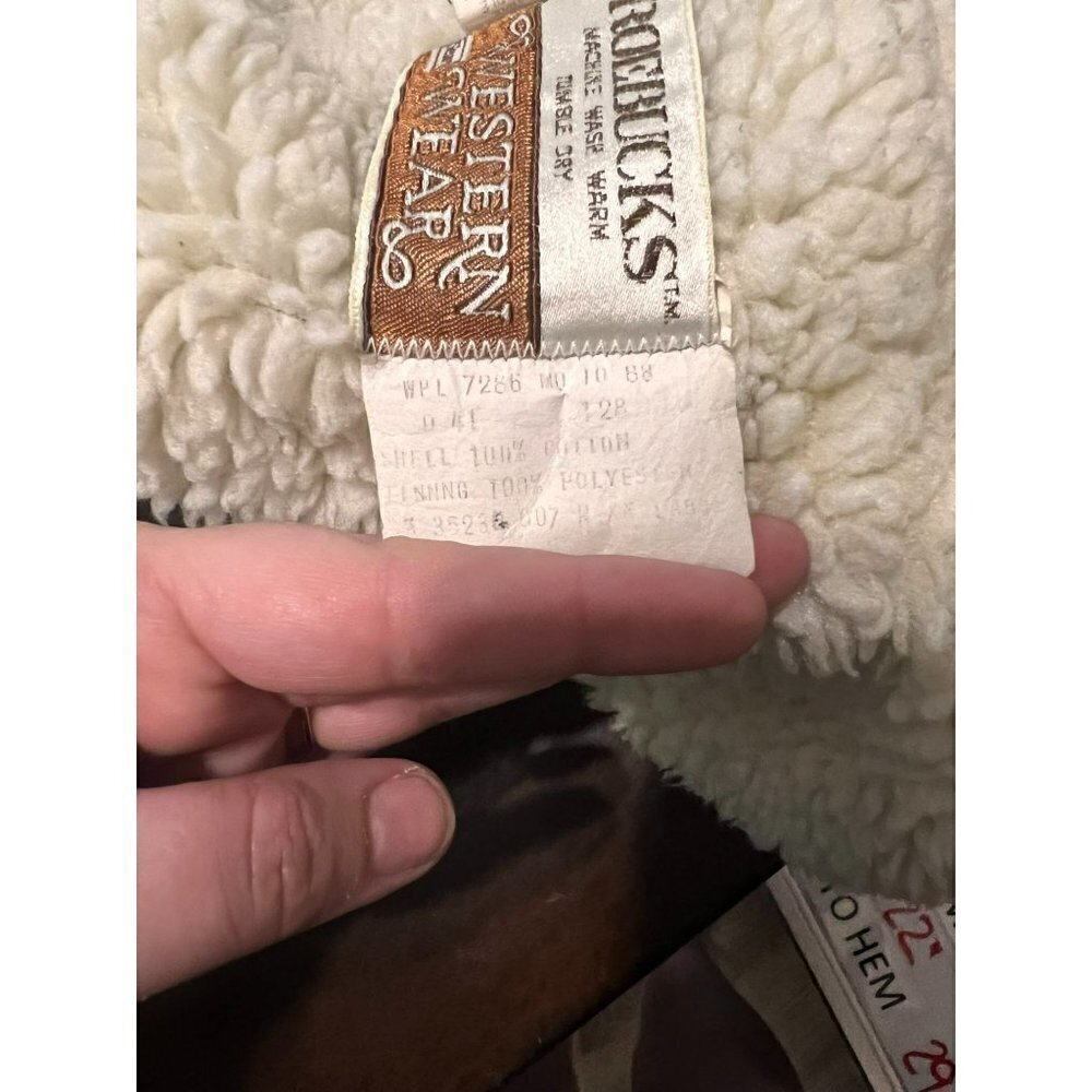 Men's Vintage USA Roebucks by Sears Denim Vest W/ Sherpa Lining Size L [EXCELLEN - Picture 6 of 6